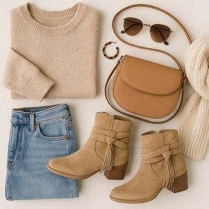 NEW Size 6 Koolaburra by UGG Suede Tassel Ankle Boots Booties‎ Boots Neutral